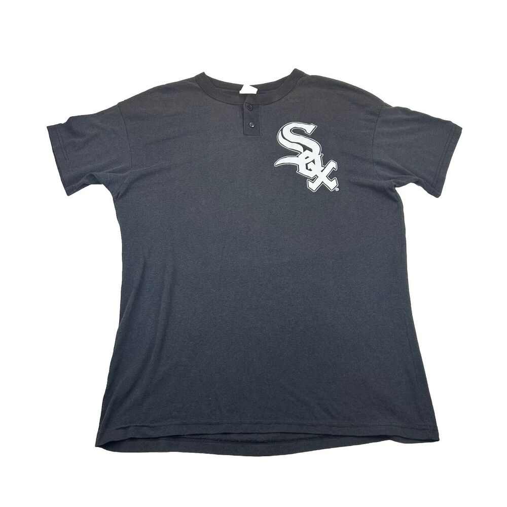 Vintage Chicago White Sox Henley T Shirt #39 Mens XXL Black Short Sleeve